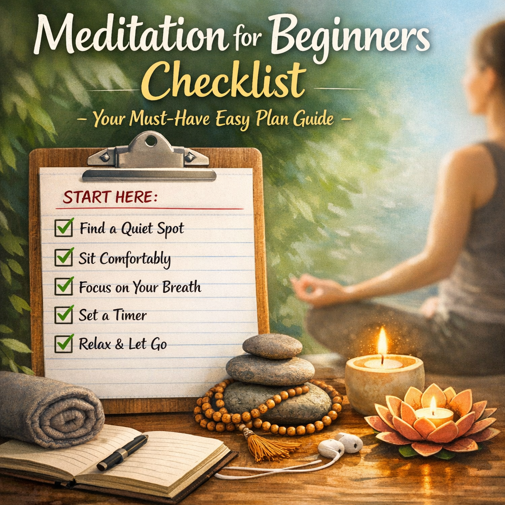 Illustration of Meditation for Beginners Checklist: Your Must-Have Easy Plan Guide