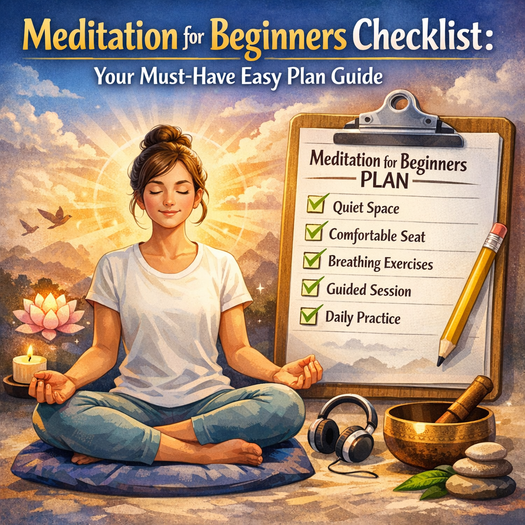 Illustration of Meditation for Beginners Checklist: Your Must-Have Easy Plan Guide