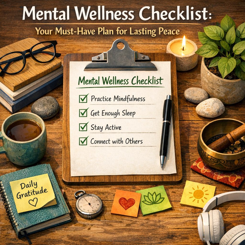 Illustration of Mental Wellness Checklist: Your Must-Have Plan for Lasting Peace