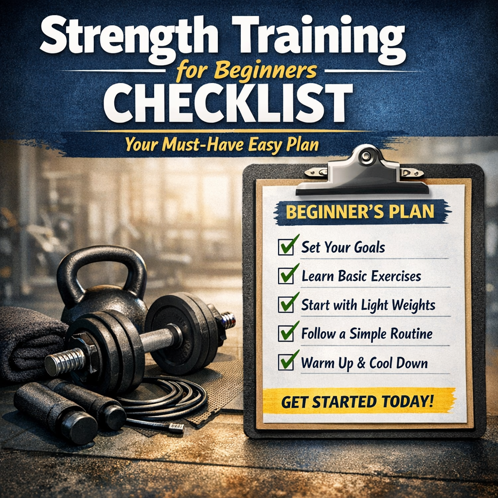 Illustration of Strength Training for Beginners Checklist: Your Must-Have Easy Plan