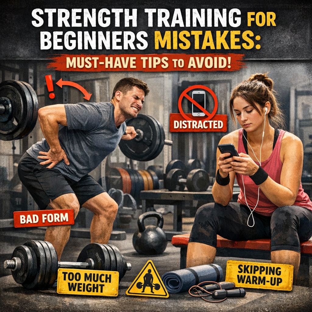 Illustration of Strength Training for Beginners Mistakes: Must-Have Tips to Avoid