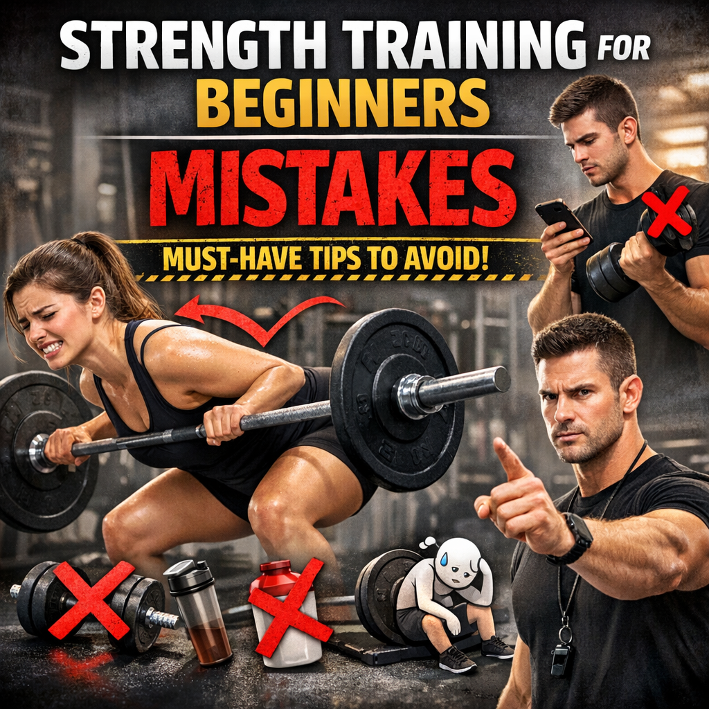 Illustration of Strength Training for Beginners Mistakes: Must-Have Tips to Avoid