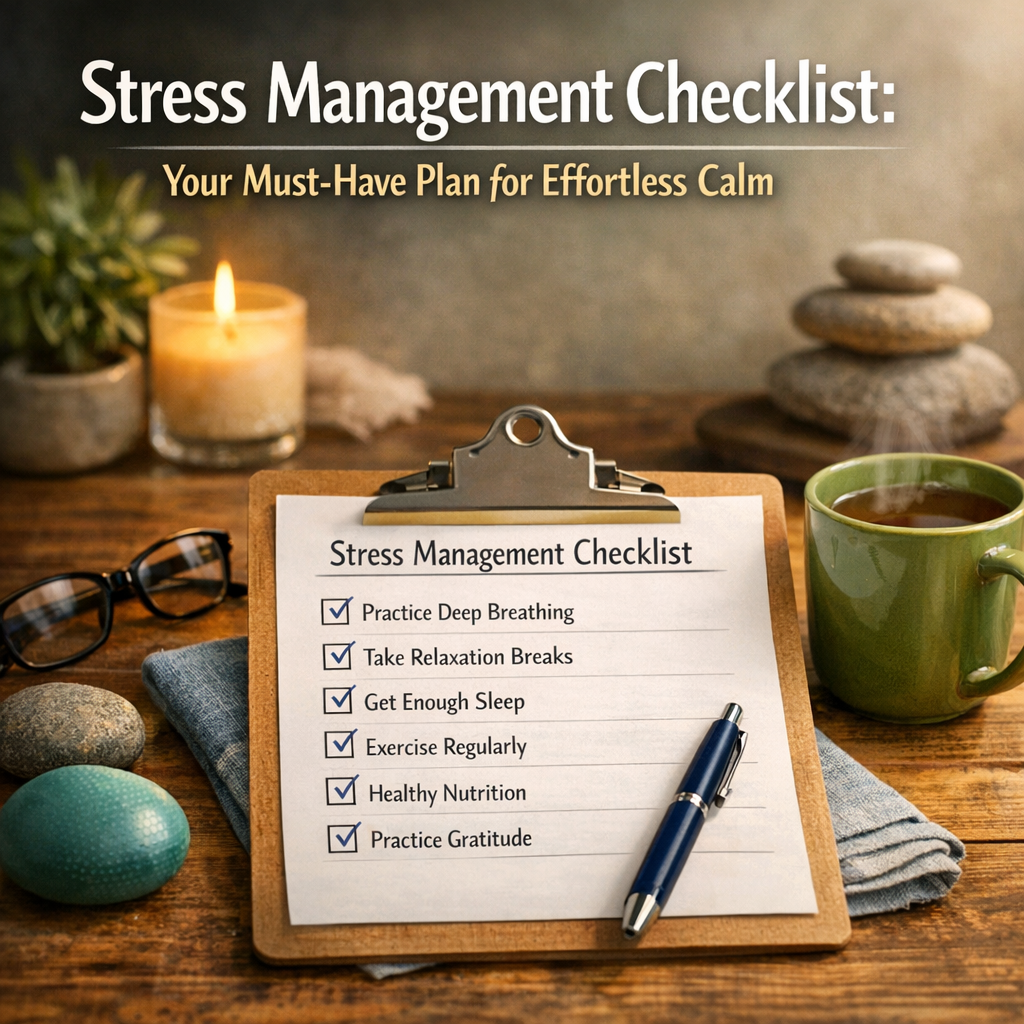 Illustration of Stress Management Checklist: Your Must-Have Plan for Effortless Calm