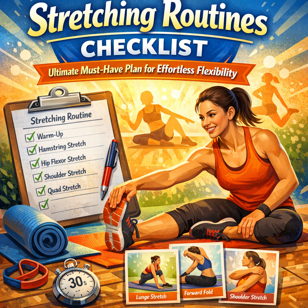 Illustration of Stretching Routines Checklist: Ultimate Must-Have Plan for Effortless Flexibility