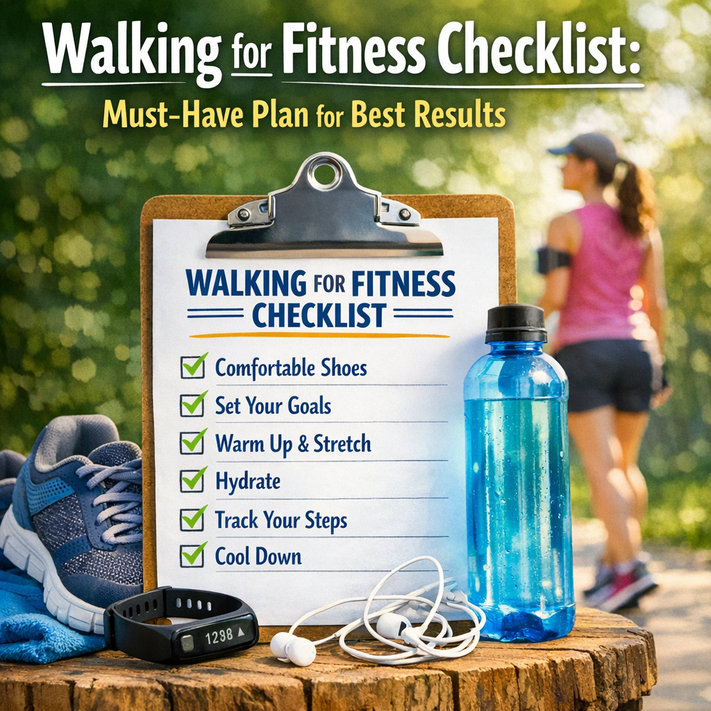 Illustration of Walking for Fitness Checklist: Must-Have Plan for Best Results