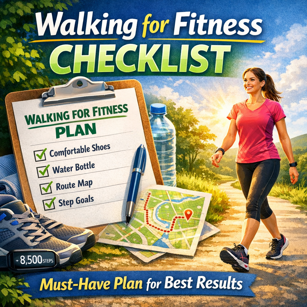 Illustration of Walking for Fitness Checklist: Must-Have Plan for Best Results