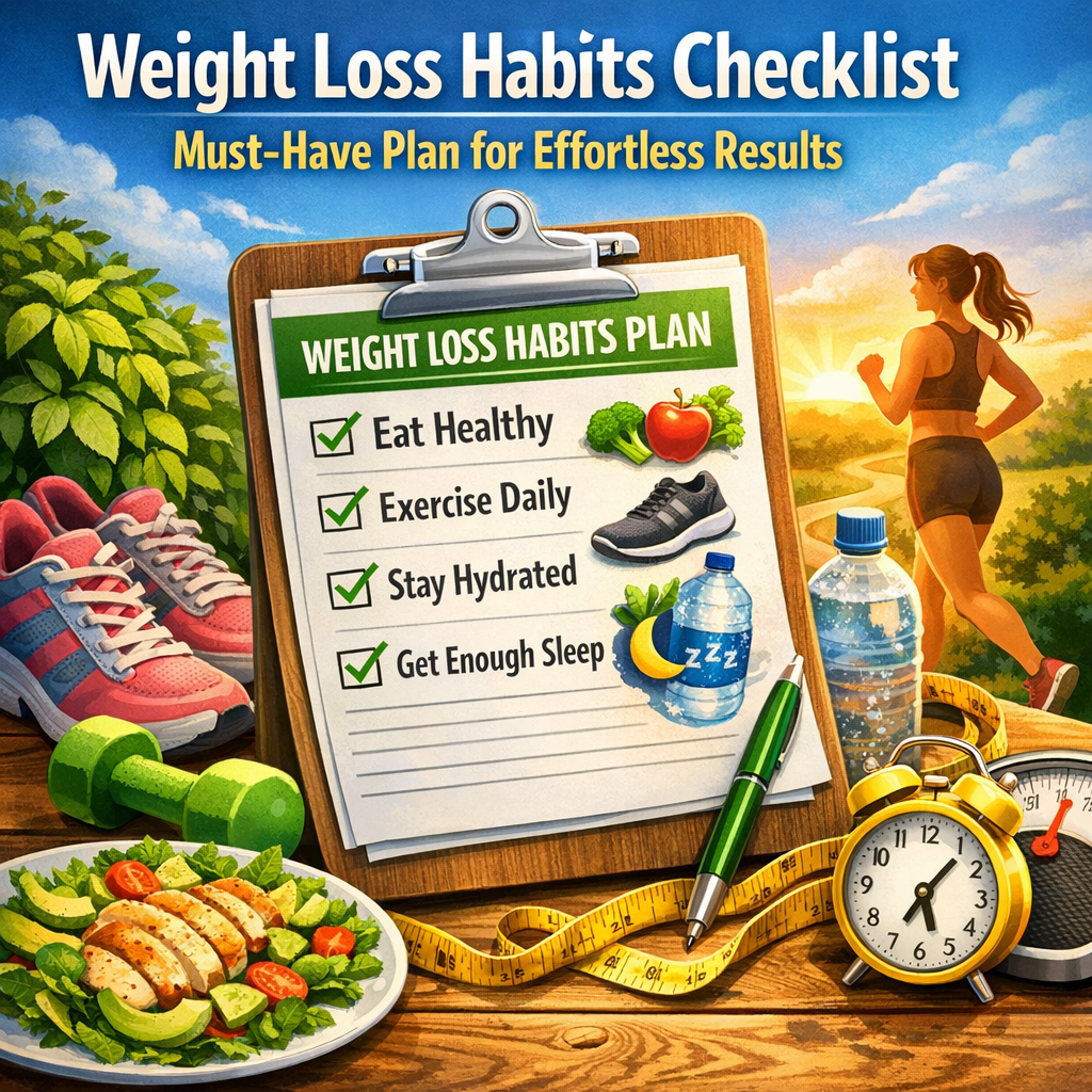 Illustration of Weight Loss Habits Checklist: Must-Have Plan for Effortless Results