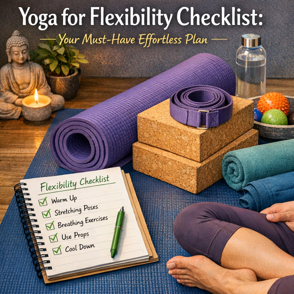 Illustration of Yoga for Flexibility Checklist: Your Must-Have Effortless Plan